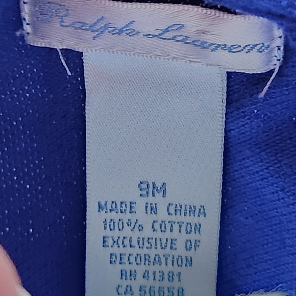 Ralph Lauren Polo shortall Size 9 months Color Royal blue - Picture 6 of 9